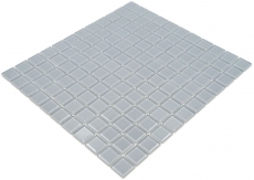 Piastrella di mosaico Grigio traslucido Mosaico di vetro Cristallo grigio chiaro BAGNO WC Cucina PARETE MOS60-0204_f | 10 tappetini di mosaico