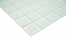 Piastrella di mosaico Bianco traslucido con sfumature verdi Mosaico di vetro Cristallo BAD WC Cucina MOS60-0102_f | 10 tappetini di mosaico