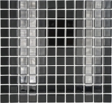 Piastrella di mosaico Nero traslucido Mosaico di vetro Nero cristallo MOS60-0304_f | 10 tappetini di mosaico