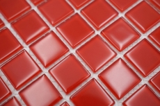 Piastrella di mosaico Rosso traslucido Mosaico di vetro Rosso cristallo BAGNO WC Cucina PARETE MOS60-0904_f | 10 tappetini di mosaico