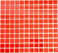 Piastrella di mosaico Rosso traslucido Mosaico di vetro Rosso cristallo BAGNO WC Cucina PARETE MOS60-0904_f | 10 tappetini di mosaico