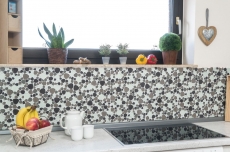 Piastrella di mosaico Traslucido beige marrone Mosaico di vetro cristallino beige marrone MOS94-PG66_f | 10 tappetini di mosaico
