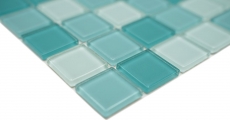 Piastrella di mosaico Verde traslucido Mosaico di vetro Verde cristallo BAGNO WC Cucina PARETE MOS62-0602_f | 10 tappetini di mosaico
