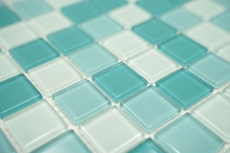 Piastrella di mosaico Verde traslucido Mosaico di vetro Verde cristallo BAGNO WC Cucina PARETE MOS62-0602_f | 10 tappetini di mosaico