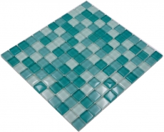 Piastrella di mosaico Verde traslucido Mosaico di vetro Verde cristallo BAGNO WC Cucina PARETE MOS72-0602_f | 10 tappetini di mosaico