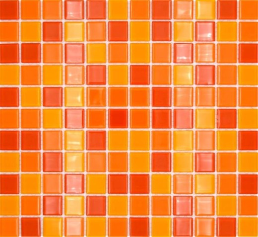 Mosaico traslucido giallo arancio rosso Mosaico di vetro cristallo giallo arancio rosso MOS62-0802_f | 10 tappetini per mosaico