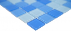 Piastrella di mosaico azzurro traslucido Mosaico di vetro azzurro cristallino BAGNO WC Cucina PARETE MOS62-0404_f | 10 tappetini di mosaico