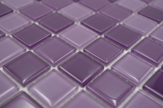 Piastrella di mosaico Viola traslucido Mosaico di vetro Viola cristallo BAGNO WC Cucina Muro MOS62-1104_f | 10 tappetini di mosaico