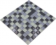 Piastrella di mosaico Grigio traslucido Mosaico di vetro Grigio cristallo BAGNO WC Cucina Muro MOS72-0204_f | 10 tappetini di mosaico