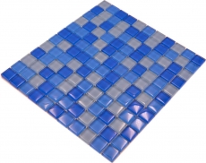 Piastrella di mosaico Traslucido azzurro Mosaico di vetro Cristallo azzurro BAGNO WC Cucina PARETE MOS72-0406_f | 10 tappetini di mosaico