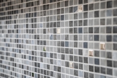 Piastrella mosaico pietra traslucida nero NERO BAD WC cucina WALL MOS91-0334_f | 10 tappetini mosaico