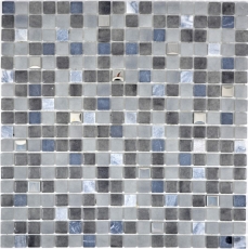 Piastrella mosaico pietra traslucida nero NERO BAD WC cucina WALL MOS91-0334_f | 10 tappetini mosaico