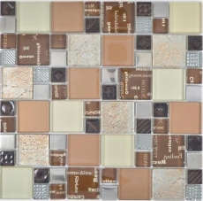 Trasparente cristallo mosaico vetro mosaico argento marrone muro piastrelle backsplash cucina doccia bagno_f | 10 mosaico tappetini