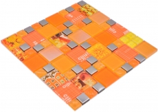 Trasparente cristallo mosaico vetro mosaico argento arancione muro piastrelle backsplash cucina doccia bagno_f | 10 mosaico tappetini
