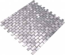 Alzatina a mosaico alluminio argento Alzatina piastrellata Brick cucina MOS48-0204_f