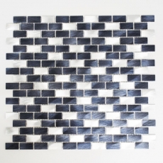 Alzatina a mosaico Aste in alluminio nero Alzatina per cucina MOS48-0208_f