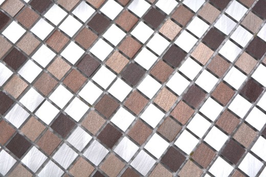 Alzatina a mosaico alluminio beige marrone alluminio rame alzatina piastrellata cucina MOS49-A971_f