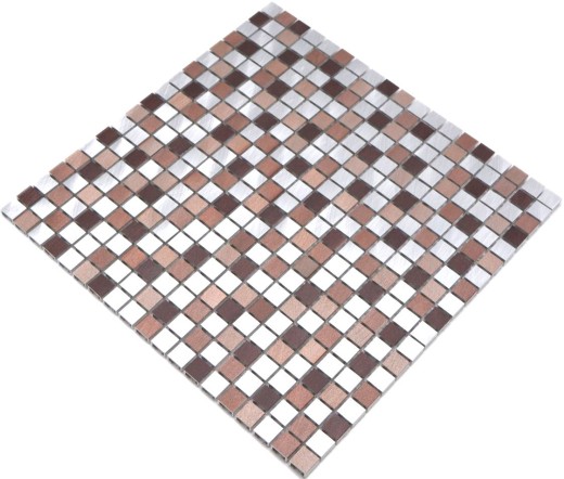 Alzatina a mosaico alluminio beige marrone alluminio rame alzatina piastrellata cucina MOS49-A971_f