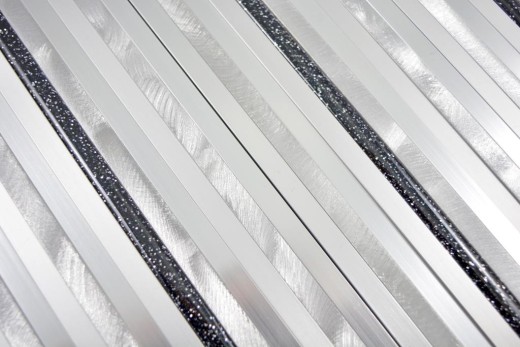 Pannello posteriore a mosaico alluminio composito alluminio argento opaco spazzolato lucido glitterato nero MOS49-L402GB_f