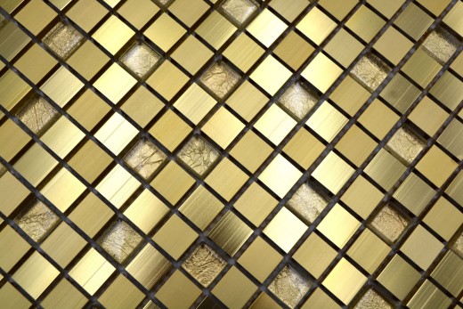 Mosaico parete posteriore alluminio alluminio vetro mosaico oro MOS49-A307_f