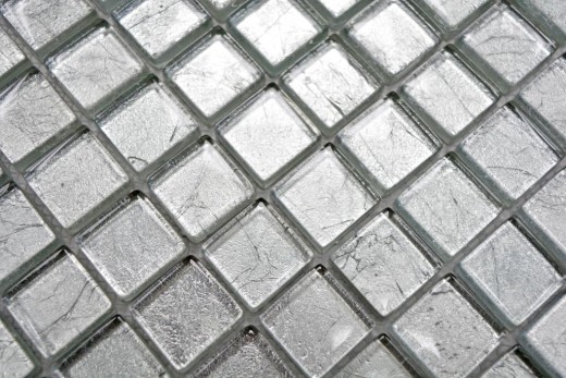 Mosaico di vetro a parete posteriore struttura argento MOS123-8SB16_f
