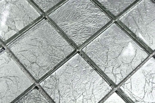 Mosaico di vetro a parete posteriore struttura argento MOS123-8SB26_f