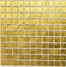 Mosaico a parete posteriore in vetro mosaico struttura oro MOS120-0742_f