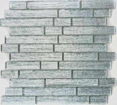 Mosaico della parete posteriore Mosaico di vetro composito traslucido Crystal Chic argento MOS86-8CSV_f
