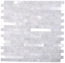 Campione a mano in vinile composito effetto pietra Grigio cemento/Argento mosaico di piastrelle per pareti - Campione a mano