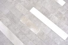 Campione a mano in vinile composito effetto pietra Grigio cemento/Argento mosaico di piastrelle per pareti - Campione a mano