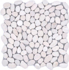 Piastrella a mosaico fiume ciottolo pietra ciottolo ciottolo arco bianco crema MOS30-0102_f