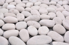 Piastrella a mosaico fiume ciottolo pietra ciottolo ciottolo arco bianco crema MOS30-0102_f