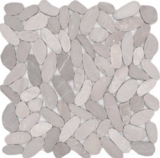 Piastrella a mosaico Ciottolo di fiume Ciottolo di pietra beige chiaro Ciottolo tagliato TAN 5 7 MOS30-IN10_f