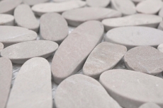 Piastrella a mosaico Ciottolo di fiume Ciottolo di pietra beige chiaro Ciottolo tagliato TAN 5 7 MOS30-IN10_f