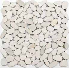 Piastrella a mosaico fiume ciottolo pietra taglio bianco 5 7 MOS30-IN14_f