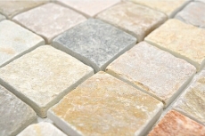 Piastrella a mosaico quarzite pietra naturale quarzite beige alzatina cucina grigio MOS36-0204_f