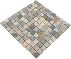 Piastrella a mosaico quarzite pietra naturale quarzite beige alzatina cucina grigio MOS36-0206_f