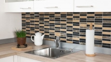Piastrella di mosaico marmo pietra naturale rettangolo pietra scultura oro nero MOS40-STN79_f