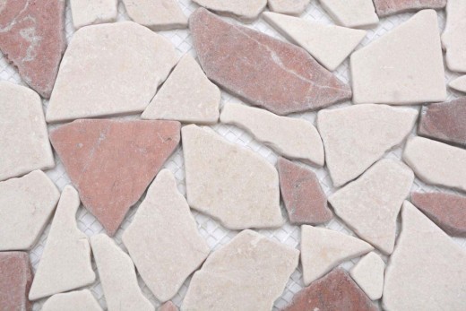 Piastrella di mosaico in marmo pietra naturale rosso beige cava Ciot Rosso Verona Botticino MOS44-1002_f