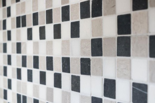 Piastrella di mosaico marmo pietra naturale beige grigio nero marmo Botticino Nero MOS40-MOS32/1125_f