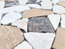 Piastrella di mosaico in marmo pietra naturale beige marrone cava Ciot CastanaoCream MOS44-30-190_f