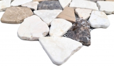 Piastrella di mosaico in marmo pietra naturale beige marrone cava Ciot CastanaoCream MOS44-30-190_f