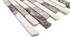 Piastrella di mosaico Marmo pietra naturale beige marrone Mattone Castanao Biancone MOS40-0195_f