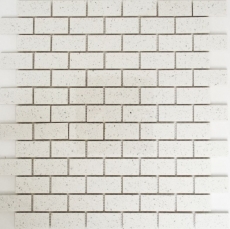 Piastrelle di mosaico quarzo composito pietra artificiale Brick Artifical white MOS46-0104_f