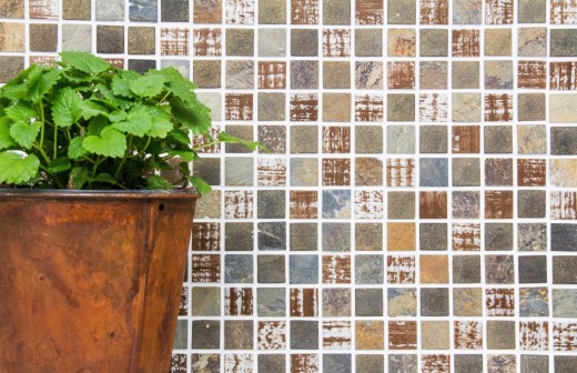 Piastrella di mosaico vintage traslucida beige marrone grigio mosaico di vetro Pietra di cristallo rustica MOS82-1206_f