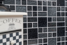 Piastrella di mosaico traslucido composito nero combinazione di vetro mosaico Cristallo artificiale nero MOS88-K989_f
