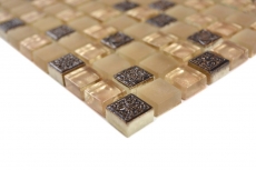 Piastrella di mosaico Traslucido beige Mosaico di vetro Cristallo Resina beige beige opaco MOS92-1207_f