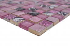 Piastrella di mosaico Rosa traslucido Mosaico di vetro Cristallo Resina rosa BAGNO WC Cucina MOS82-1104_f