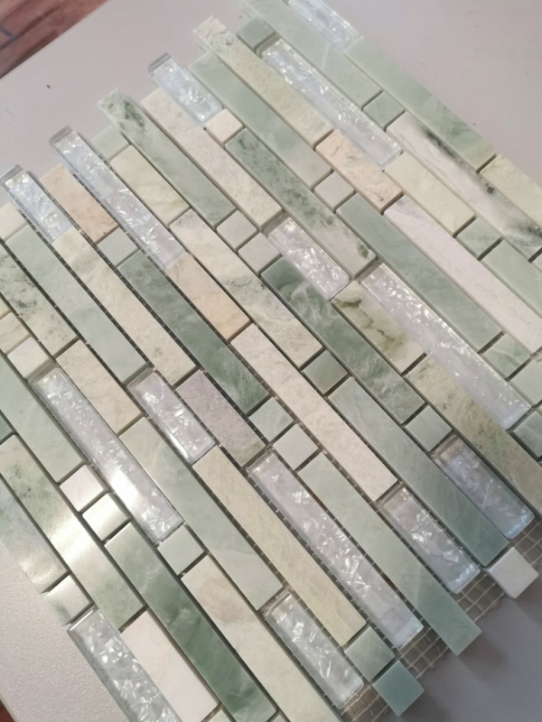 Mosaico di piastrelle per cucina traslucido oro verde chiaro Mosaico di vetro composito Pietra di cristallo onice oro MOS87-MV738_f