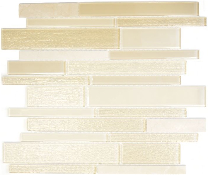 Piastrelle di mosaico per cucina beige mosaico di vetro composito MOS67-GV14_f